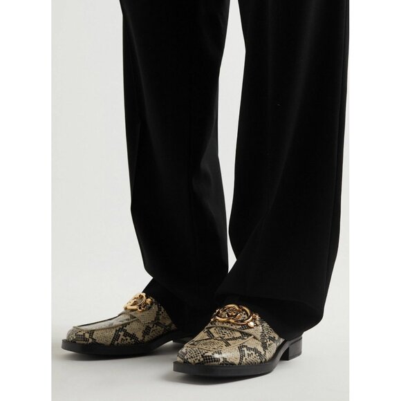 GUCCI SHOES MENS INTERLOCKING G LOGO PYTHON PRINT LOAFERS sz 8 8.5 US - Picture 3 of 15